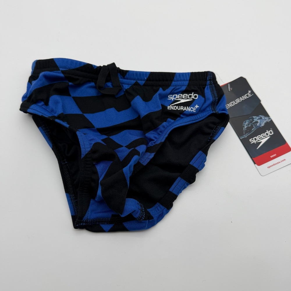 Speedo Vortex Maze Brief Mens/Youth Size 24 Endurance+ Swim Swimsuit Blue Black
